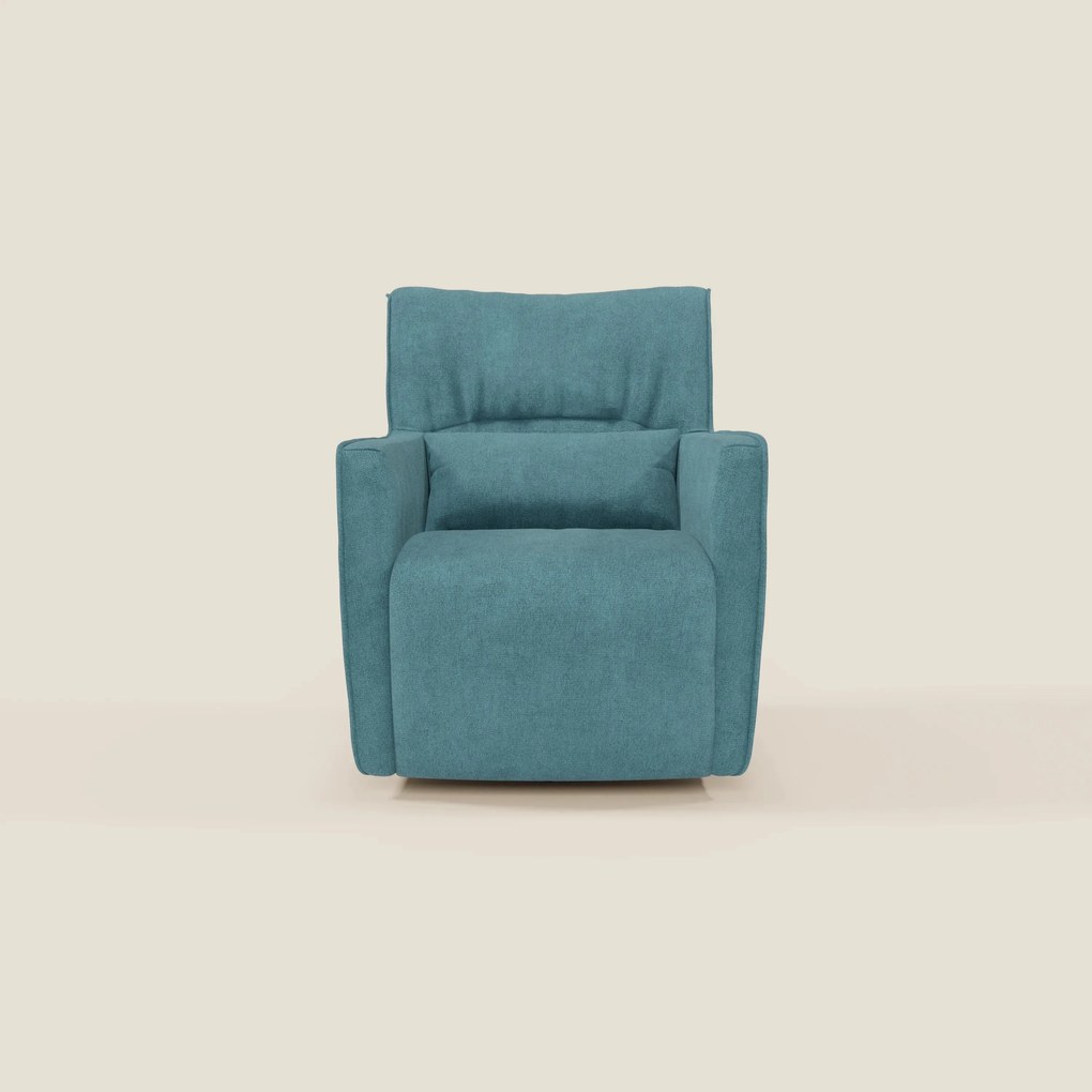 Tulla Poltrona girevole in tessuto impermeabile T02 azzurro