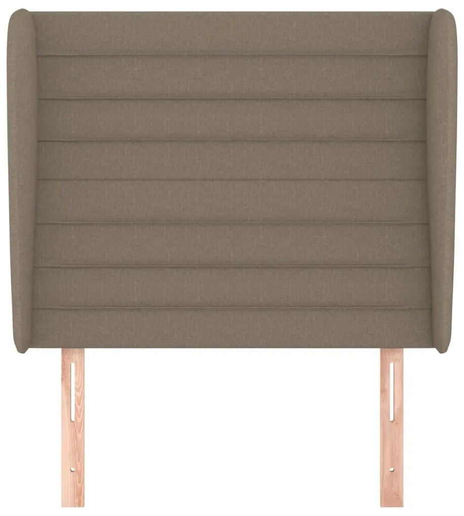 Testiera ad orecchio tortora 103x23x118/128 cm in tessuto