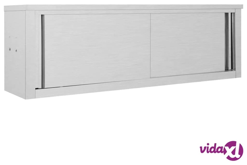 vidaXL Armadio da Cucina ad Ante Scorrevoli 150x40x50cm Acciaio Inox