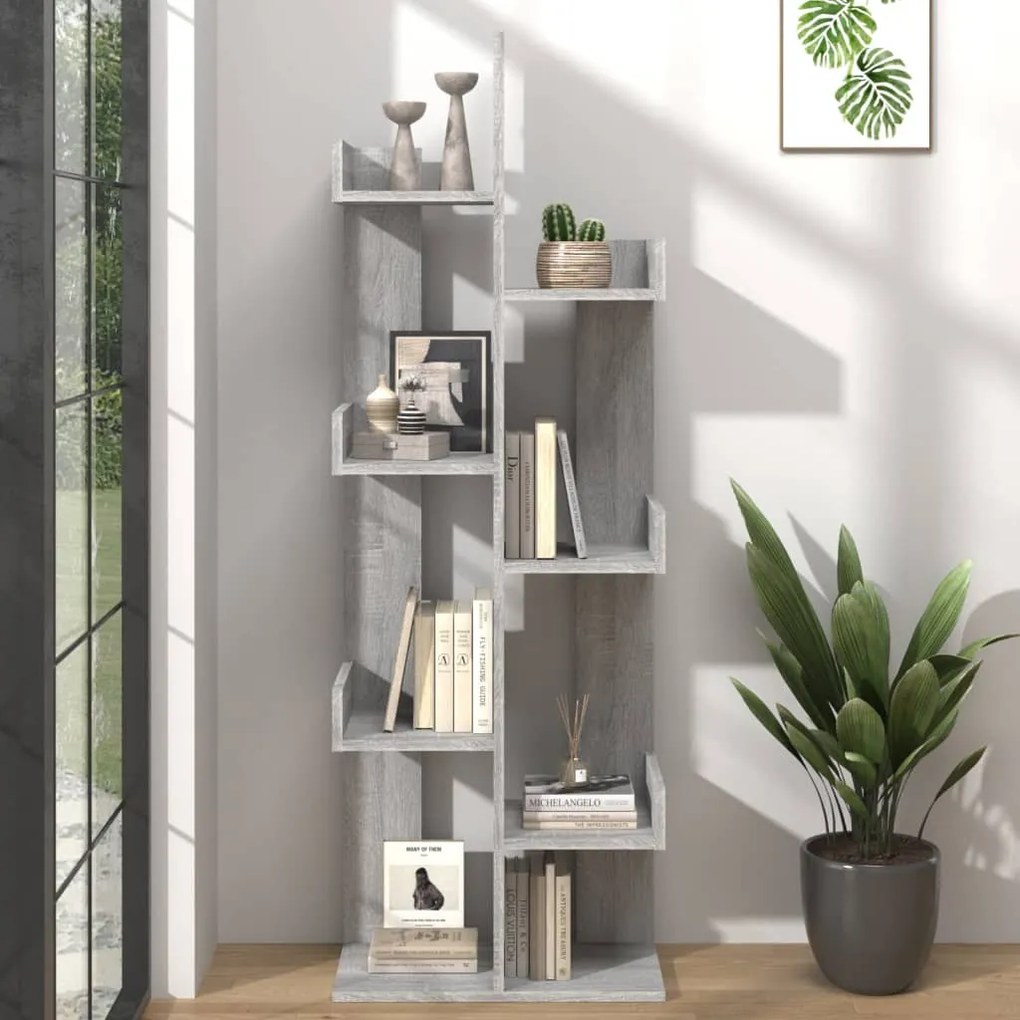 Libreria 48x25x140 cm grigio sonoma legno multistrato