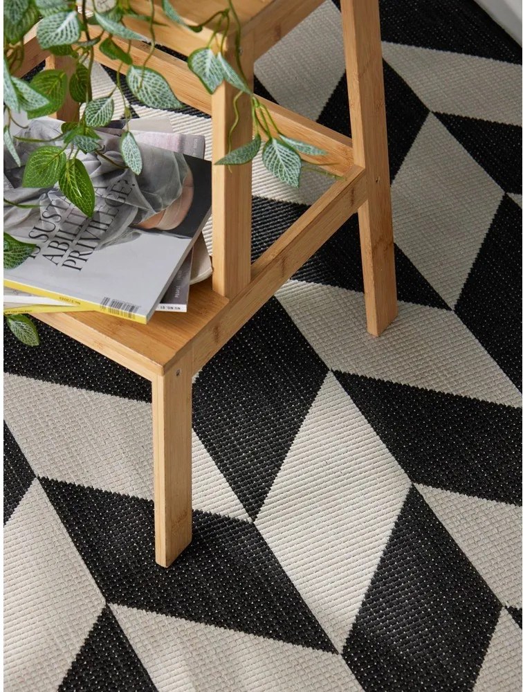 Tappeto da interno/esterno nero/color crema 160x230 cm Haringey Terrick – Ted Baker