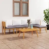 Set Divani da Giardino 6 pz con Cuscini in Massello di Acacia 3087026