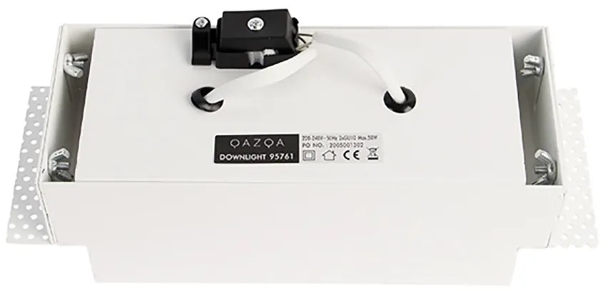 Set di 3 faretti a incasso bianchi GU10 orientabili senza cornice 2 luci - Oneon