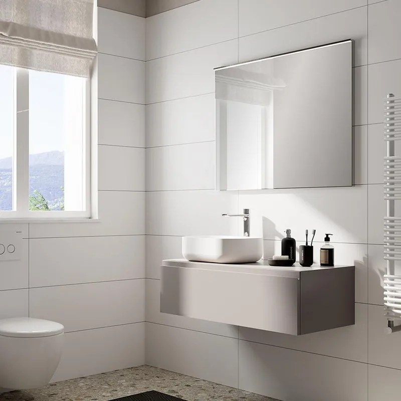 Mobile da bagno sospeso sotto lavabo Step L 100.3 x H 30 x P 46 cm tortora taupe, 1 cassetto