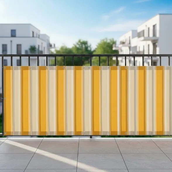Telo Antisguardo Per Balcone Con Occhielli Rotolo 75x500 Cm Sangiorgio Giallo/Crema
