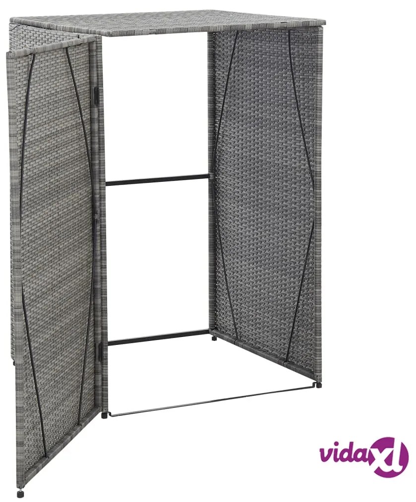 vidaXL Copribidone Singolo Spazzatua Antracite 76x78x120 cm Polyrattan
