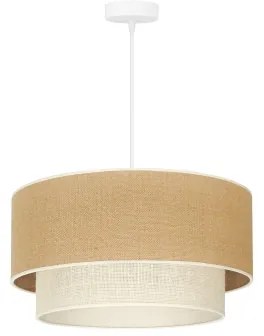 Duolla - Lampadario a sospensione con filo YUTE BOHO 1xE27/15W/230V diametro 45 cm marrone/color crema