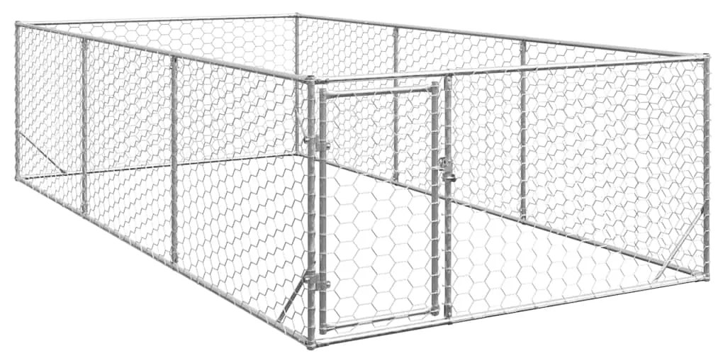 Cuccia Per Cani Da Esterno Con Porta 2x4x1 M Acciaio Zincato /
