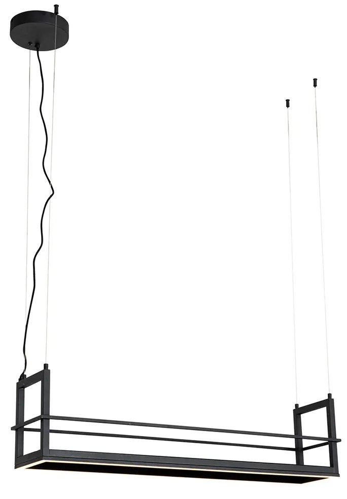 Lampada a sospensione nera con mensola inclusa LED dimmerabile a 3 livelli - Cage Rack