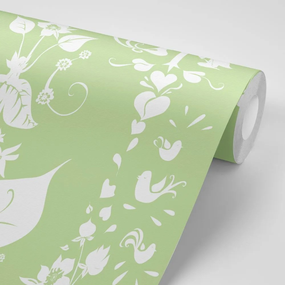 Carta da parati – Motivo popolare verde