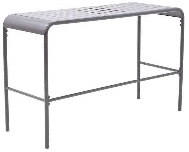 Tavolo da pranzo per giardino Cafe struttura e superficie in acciaio nero per 4 persone 120x45cm