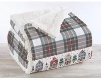 Coperta Plaid Pile Sherpa Invernale, Morbida Calda Coperta Pelosa Doppio Lato Copertina Divano - Plaid-125x155cm - Dis1-TreninoScozzese