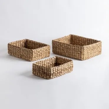 Set di 3 Cestini Decorativi Tabira Naturale - Sklum