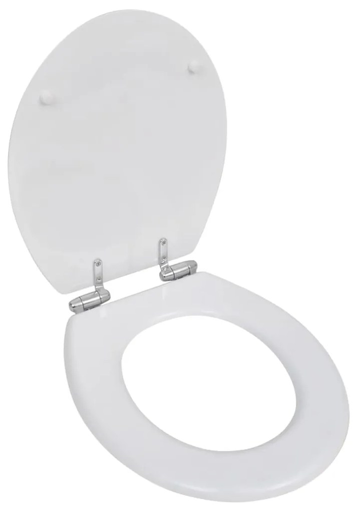 Sedile Wc Mdf Coperchio Chiusura Ammortizzata Semplice Bianco /