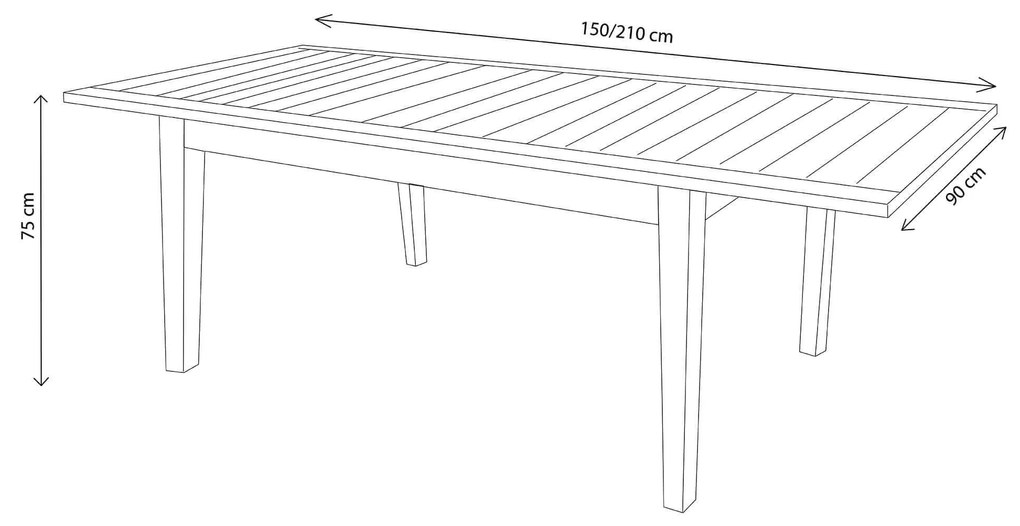 TOBI - tavolo in teak allungabile