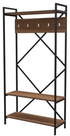 Mobile ingresso industrial Navis noce con appendiabiti e rastrelliera