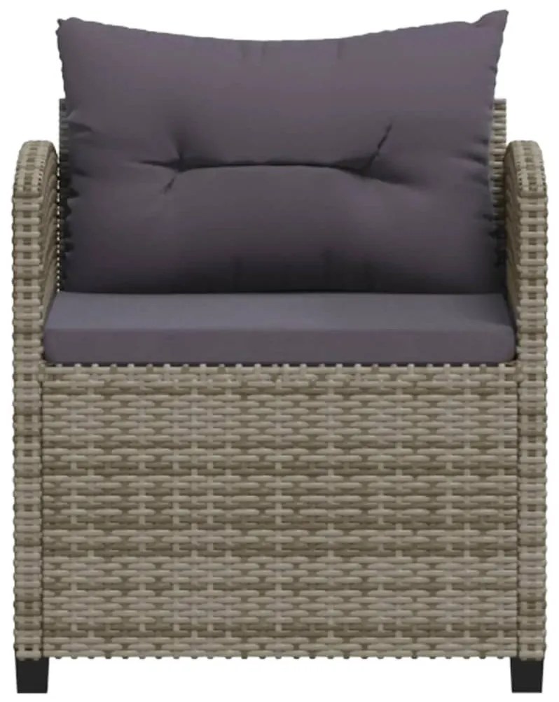 Set divani da giardino 7 pz con cuscini in polyrattan grigio