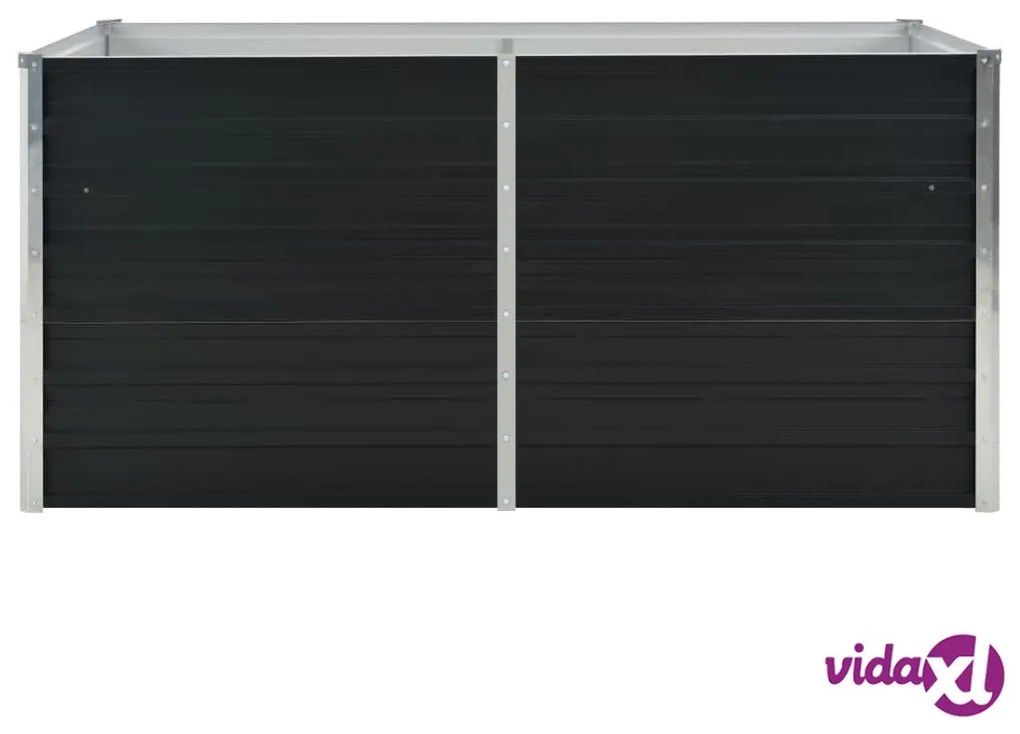 vidaXL Fioriera Rialzata Antracite 160x80x77 cm in Acciaio Zincato
