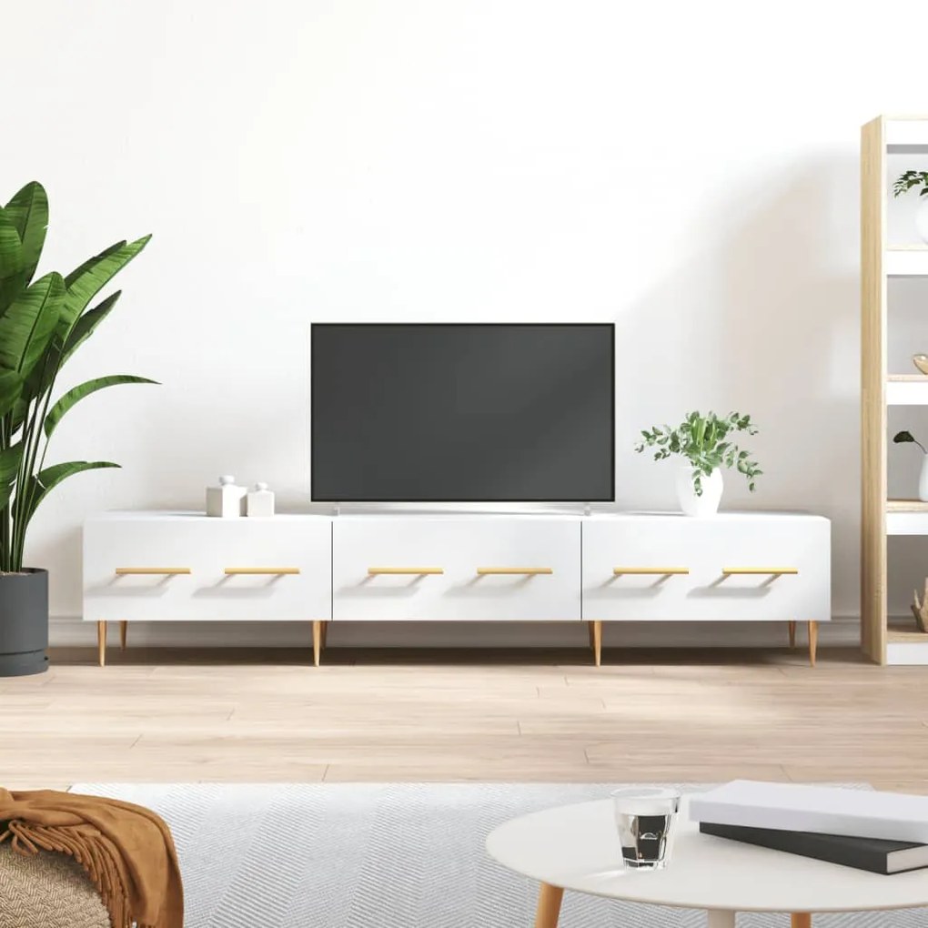 Mobile Porta Tv Bianco 150x36x30 Cm İn Legno Multistrato /
