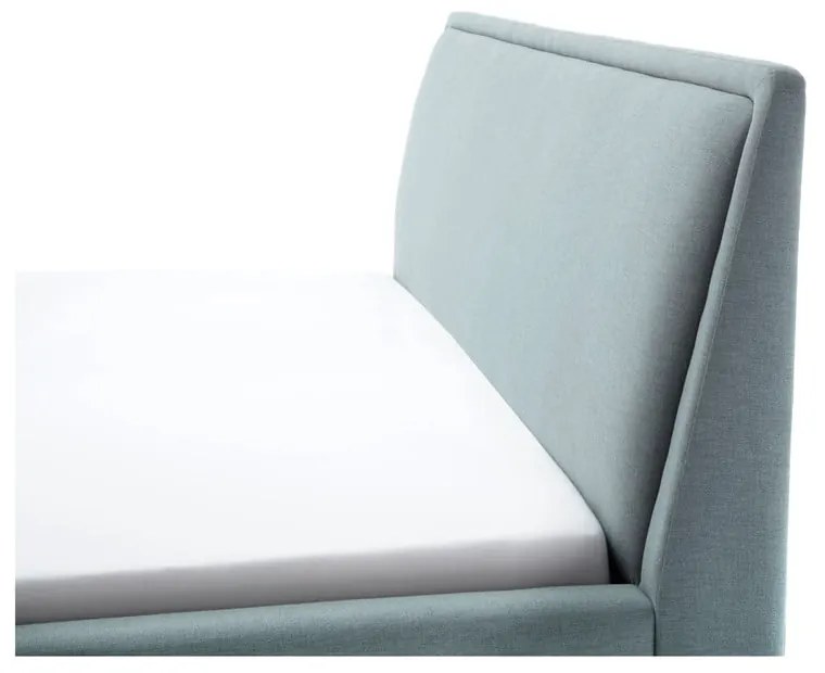 Letto matrimoniale imbottito blu/grigio con contenitore con rete inclusa 160x200 cm Frieda – Meise Möbel