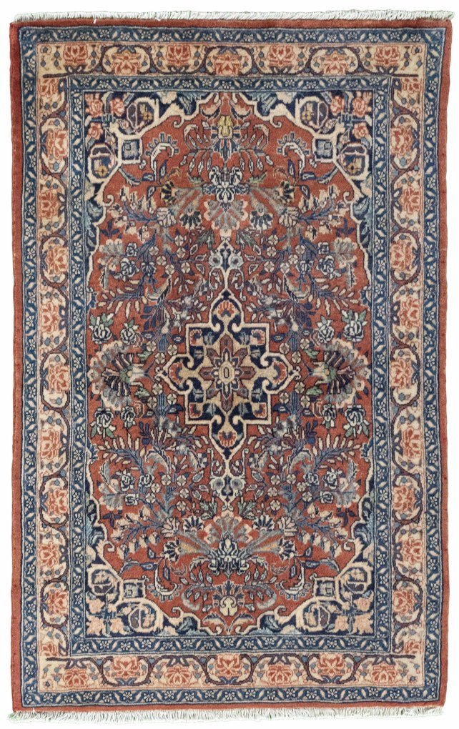 Sarouk Tappeto 120x80 Rosso (Iran) Annodato A Mano