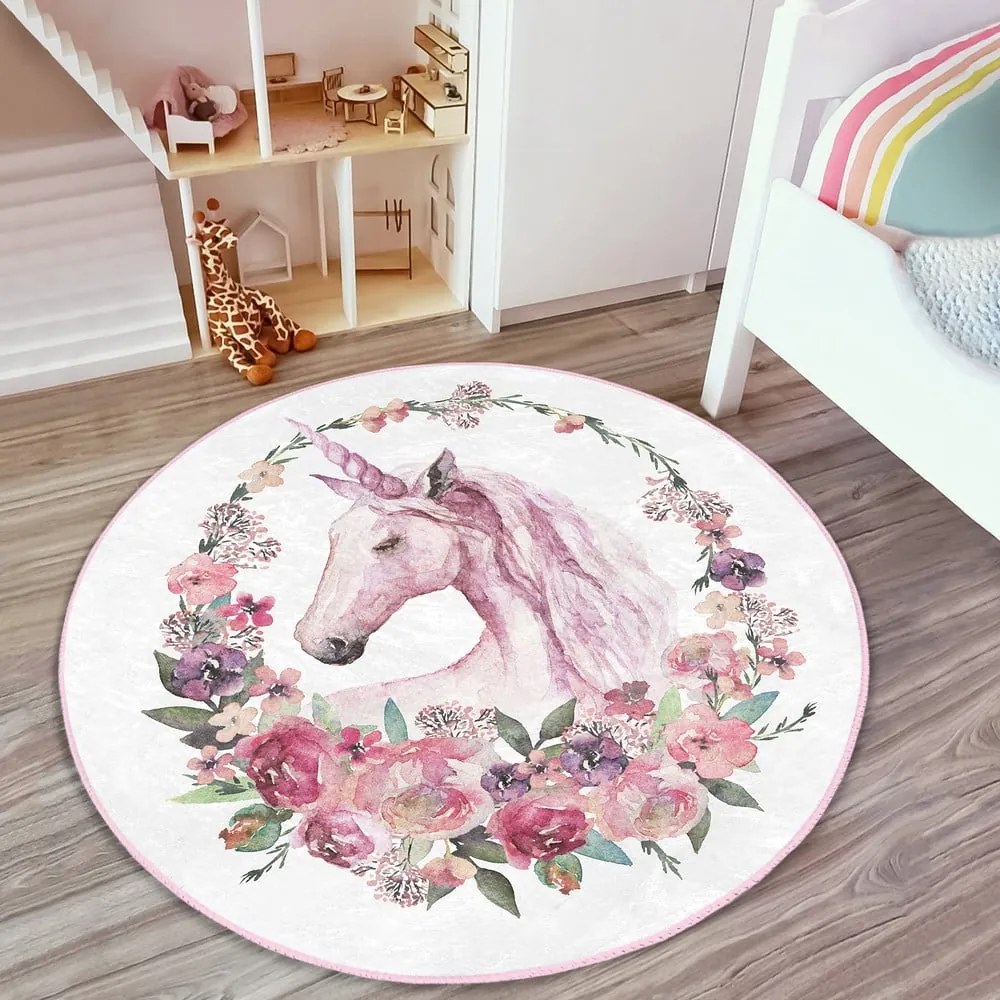Tappeto rosa per bambini ø 80 cm Comfort - Mila Home