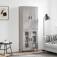 Credenza Grigio Sonoma 69,5x34x180 cm in Legno Multistrato 3195753