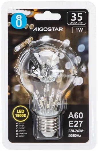 Lampadina LED FILAMENT A60 E27/1W/230V 1800K - Aigostar