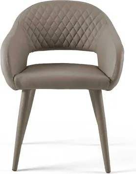 Sedia pranzo ecopelle Tortora - imbottita LIVING 2 sedie