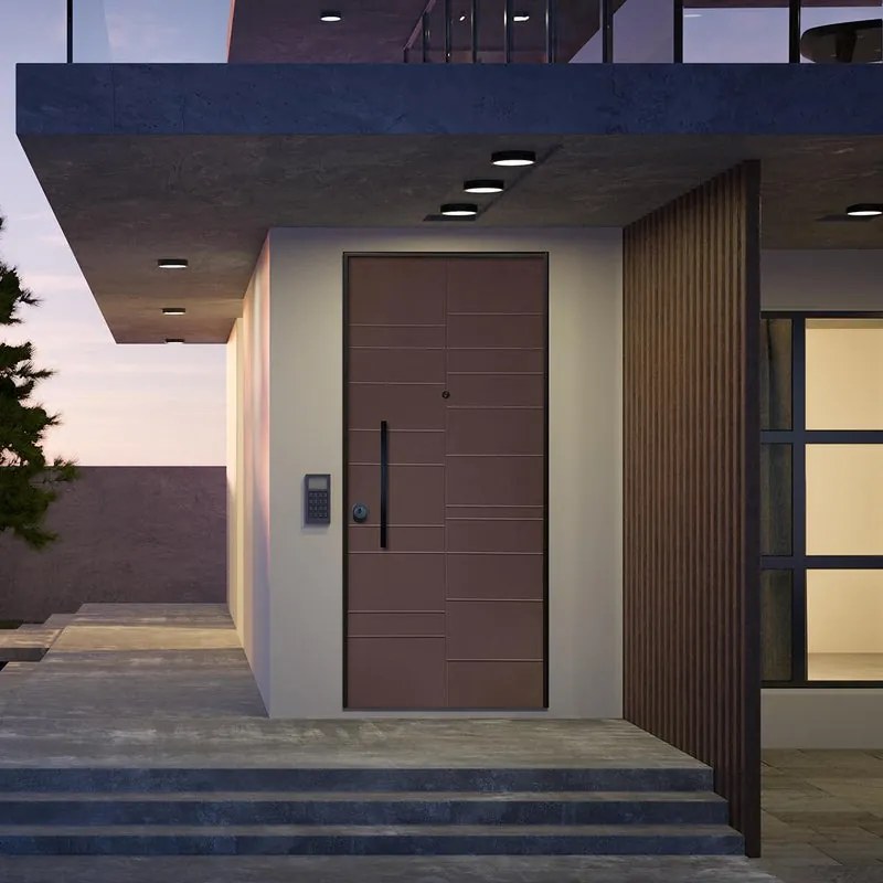 Porta blindata MASTER Halo L 90 x H 210 cm in PVC, apertura spingere a destra, falso telaio incluso