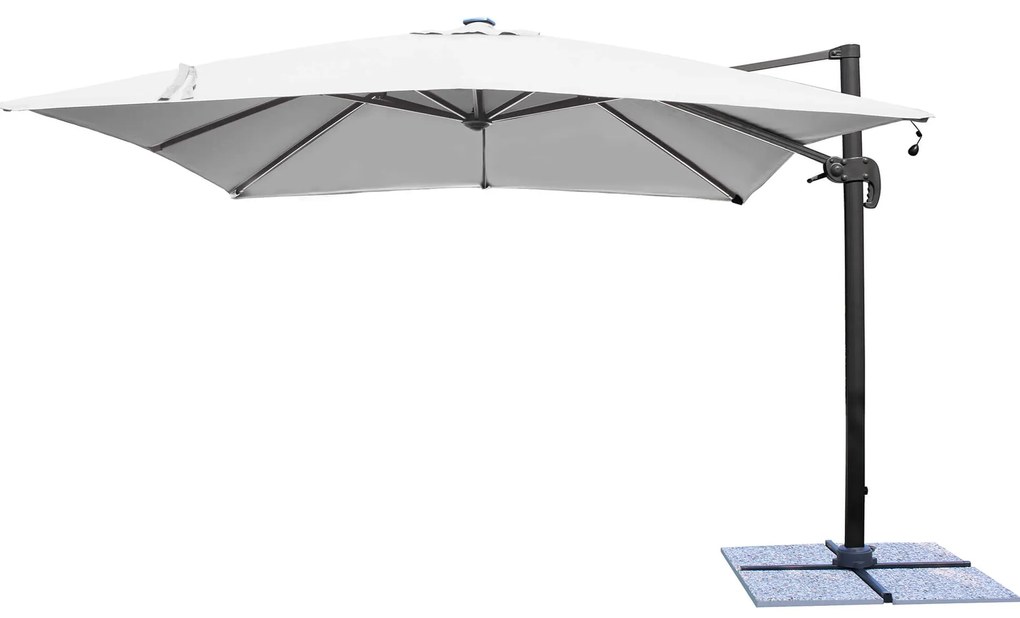 TESLA - ombrellone da giardino decentrato con led 3 x 4