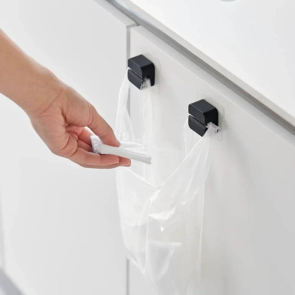 Portaoggetti multifunzione in silicone nero in set da 2 Film Hook - YAMAZAKI