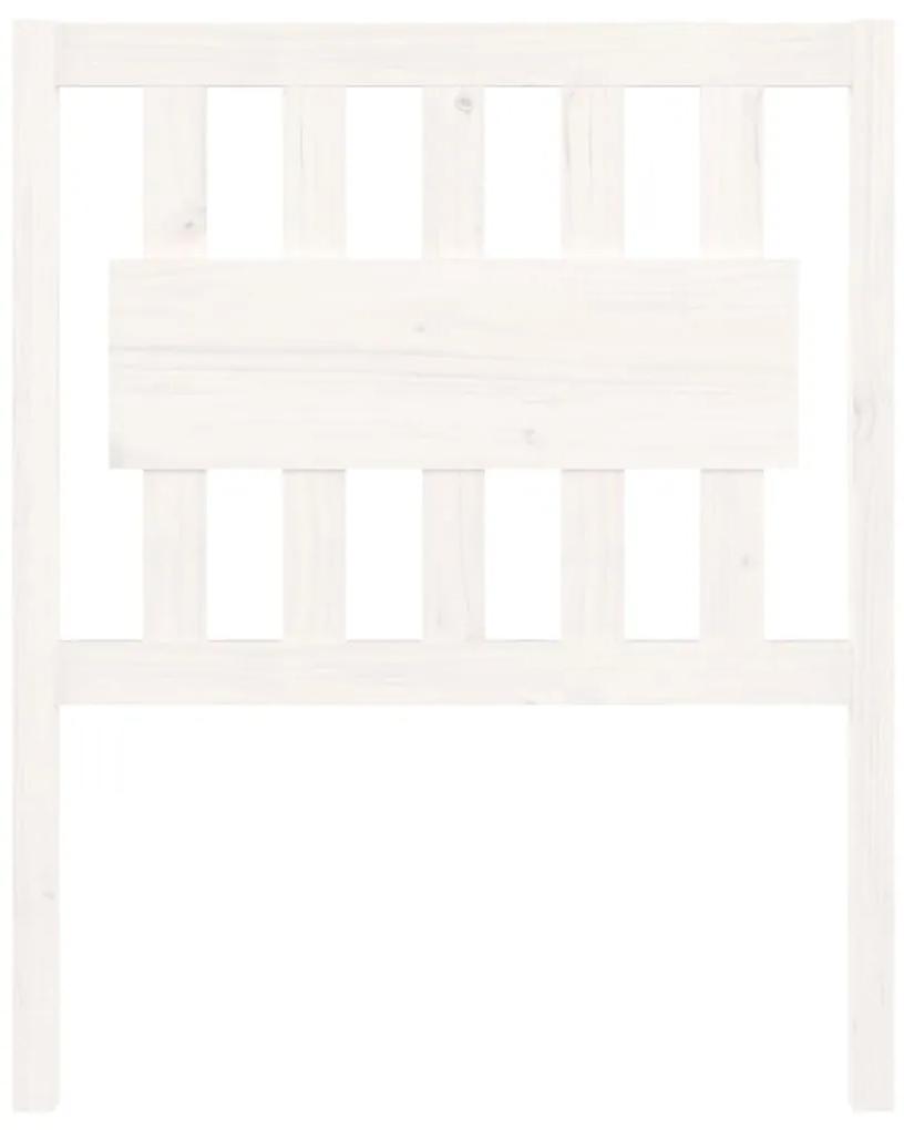 Testiera bianca 80,5x4x100 cm in legno massello di pino