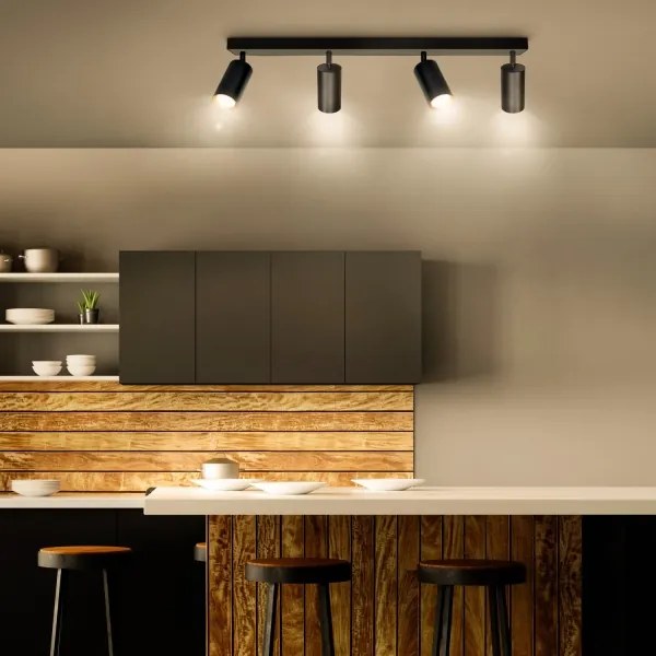 Brilagi - Faretto LED RGBW dimmerabile SELE 4xGU10/6W/230V 3000K nero/oro