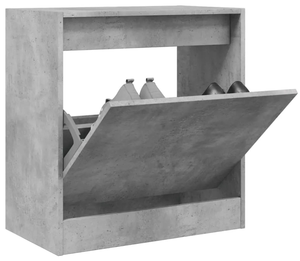 Scarpiera Grigio Cemento 60x34x63,5 Cm İn Legno Multistrato /