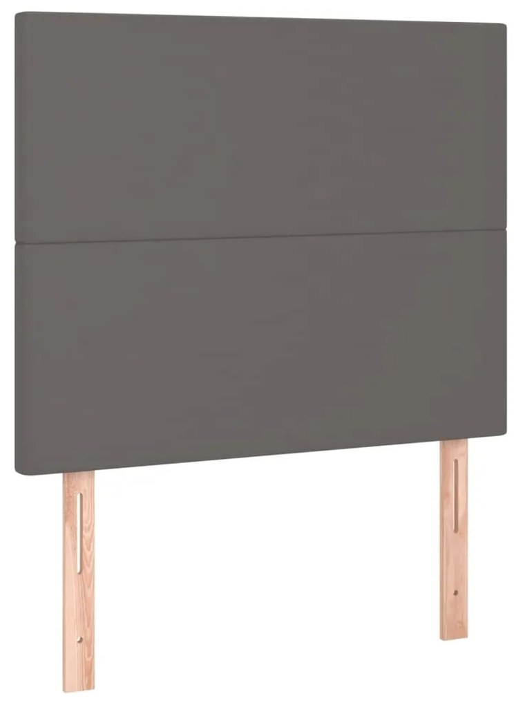 Giroletto a molle con materasso grigio 100x200 cm in similpelle