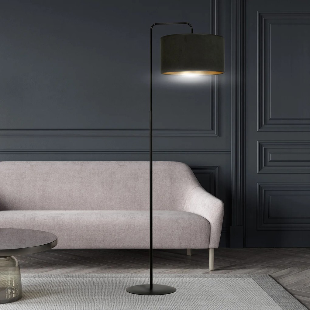 Piantana Contemporaneo Ganesha Acciaio Nero 1 Luce E27 Ip20