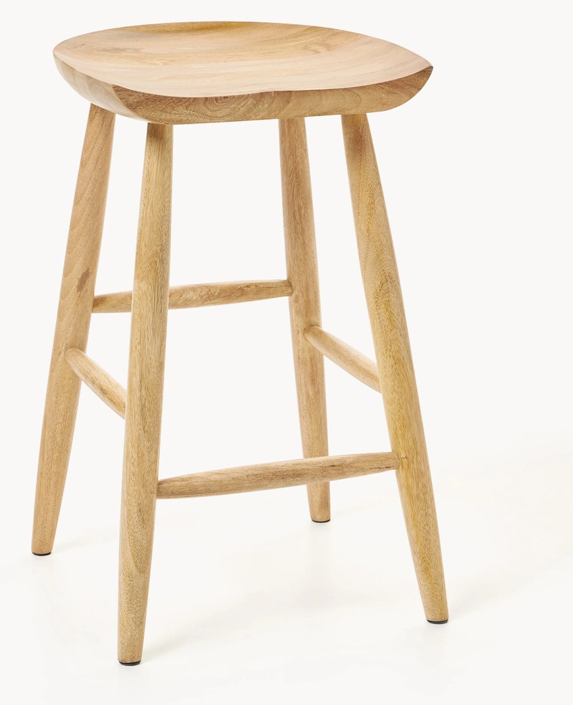 Sgabello alto in legno di mango Nino