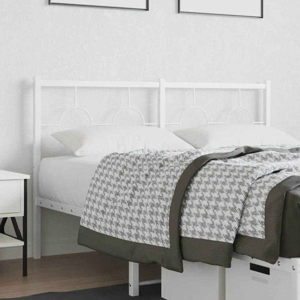 Testiera İn Metallo Bianco 135 Cm /