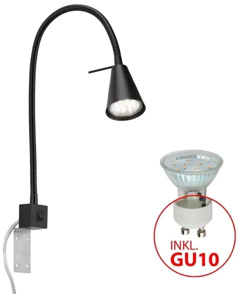 Briloner 2080-015 - Lampada da parete LED COMFORT LIGHT 1xGU10/5W/230V nera
