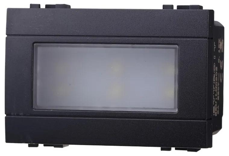 Segnapasso Led 3 moduli 2,4W da incasso per scatola 503 nero IP20 Bianco freddo 6000K compatibile anche con BTicino Livinglight