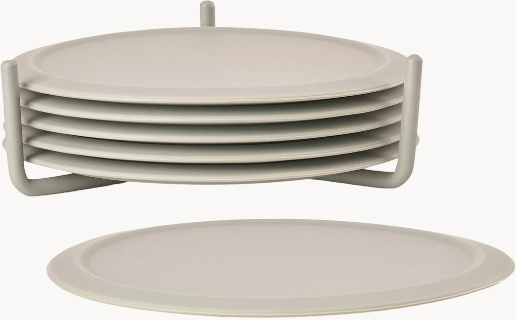 Sottobicchieri in vetro Singles, set da 6