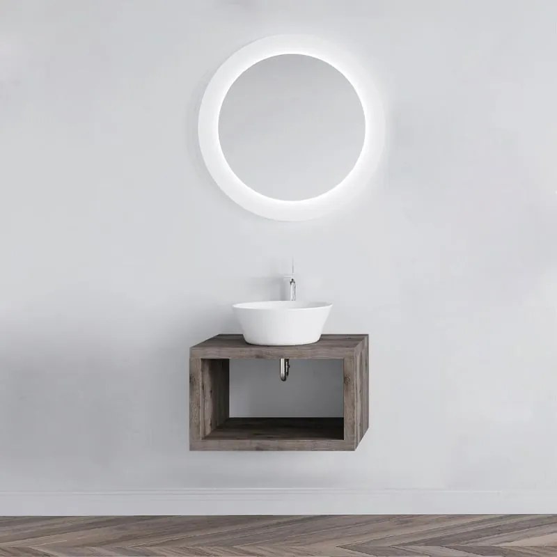Mobile da bagno sotto lavabo Squer rovere fossile L 60 x H 30 x P 46 cm, lavabo non incluso