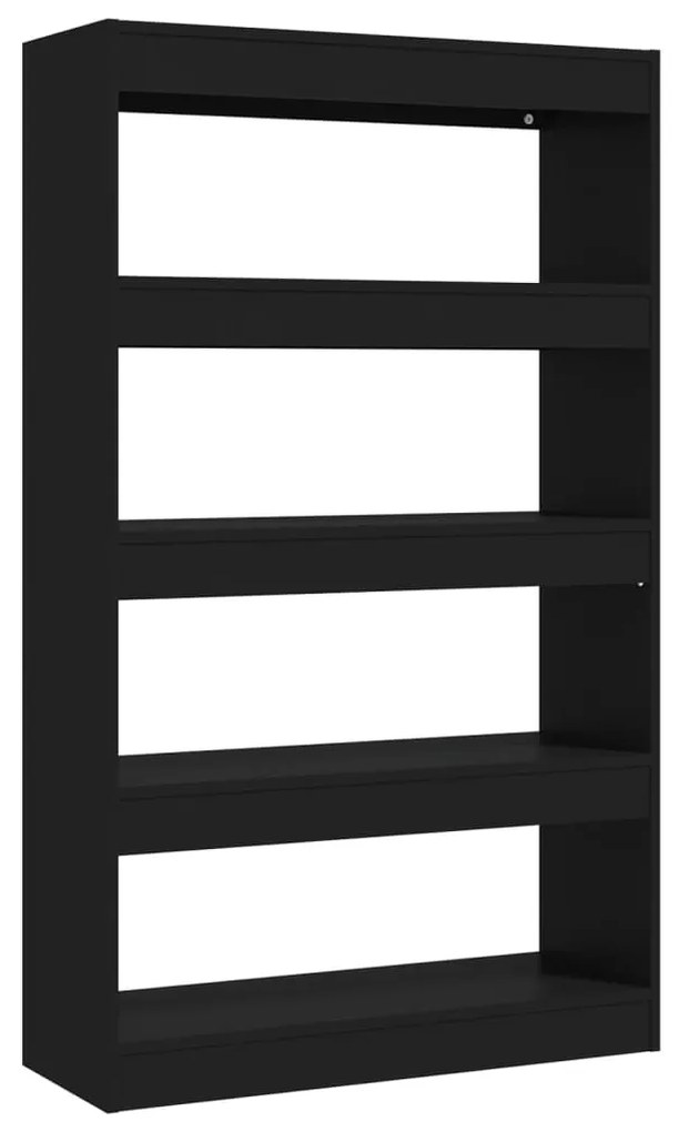 Libreria/divisorio nero 80x30x135 cm in truciolato