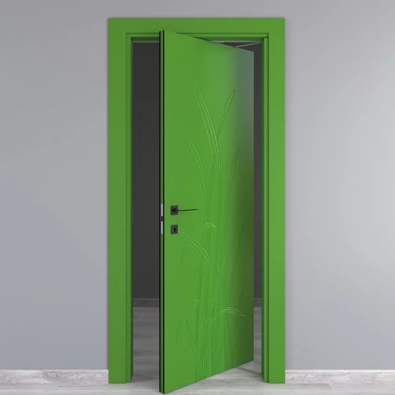 Porta rototraslante Blades Green verde L 70 x H 210 cm destra