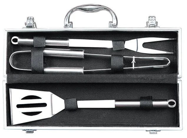 Valigetta attrezzi per barbecue con 3 accessori