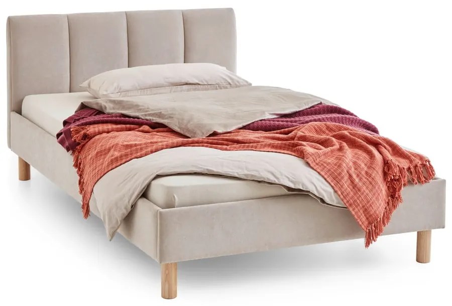 Letto matrimoniale imbottito beige rete non inclusa 140x200 cm Joker – Meise Möbel