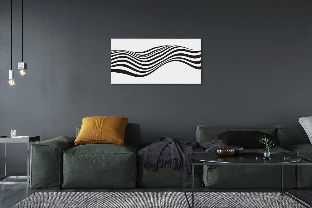 Quadro su tela Zebra Stripes Wave 100x50 cm