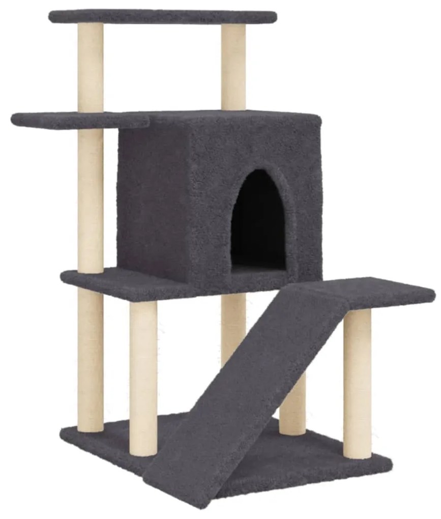 Albero per gatti con tiragraffi in sisal grigio scuro 97 cm