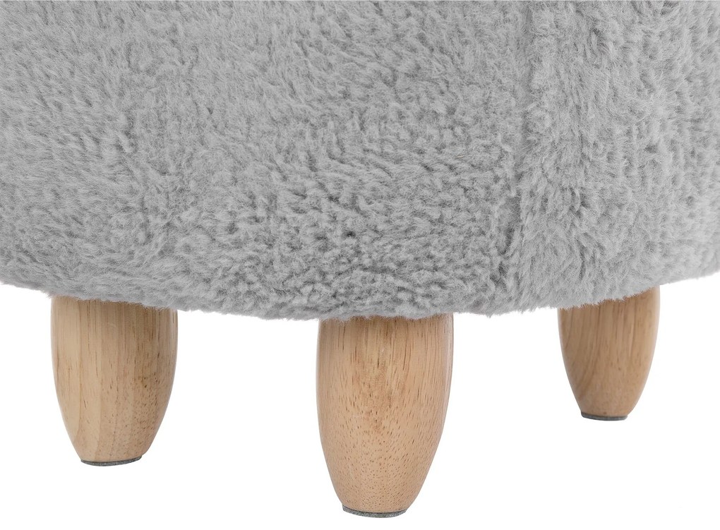 Pouf in tessuto grigio LAMB Beliani